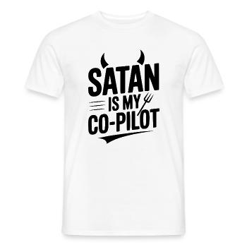 Satan ist mein Co-Pilot - Männer T-Shirt - Weiß - Vorne - AI Model Male 178 dark (178cm)