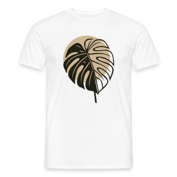 Monstera Leaf – Modern Boho Nature Motif - Men's T-Shirt - white - Front - AI Model Male 178 dark (178cm)