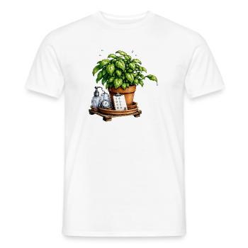 Grüner Gedanke Topfpflanze - Männer T-Shirt - Weiß - Vorne - AI Model Male 178 dark (178cm)