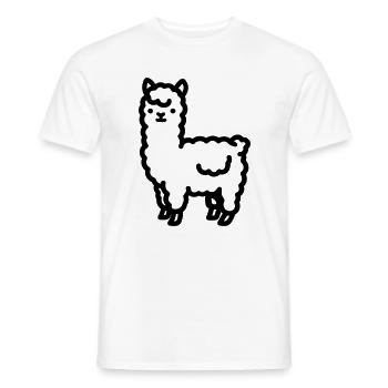 Alpaka - Männer T-Shirt - Weiß - Vorne - AI Model Male 178 dark (178cm)