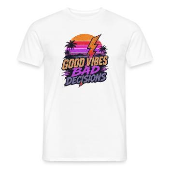 Ambiances rétro : Des décisions heureuses mais de mauvaises décisions - T-shirt homme - blanc - Devant - AI Model Male 178 dark (178cm)