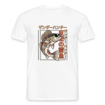 Zander Angler - Männer T-Shirt - Weiß - Vorne - AI Model Male 178 dark (178cm)