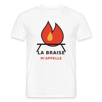La Braise m'appelle - T-shirt homme - blanc - Devant - AI Model Male 178 dark (178cm)