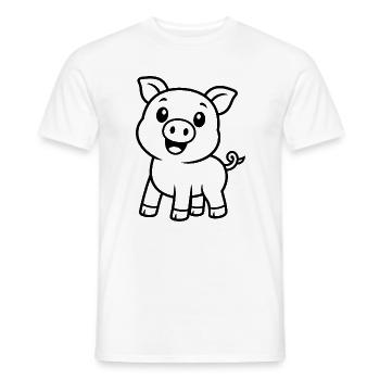 Motif animal cochon joyeux - T-shirt homme - blanc - Devant - AI Model Male 178 dark (178cm)