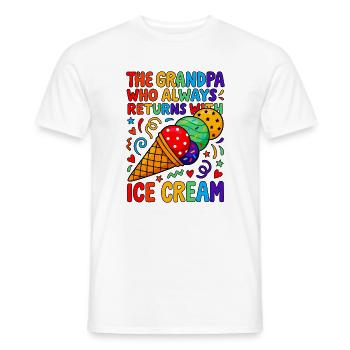 Opa kommt immer mit Eiscreme - Men's T-Shirt - white - Front - AI Model Male 178 dark (178cm)