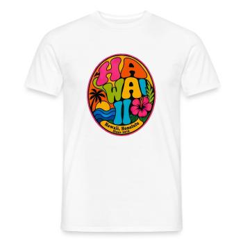 Retro Hawaii Badge 1972 - Men's T-Shirt - white - Front - AI Model Male 178 dark (178cm)