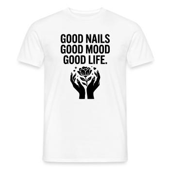 Good Nails Good Life - Men's T-Shirt - white - Front - AI Model Male 178 dark (178cm)