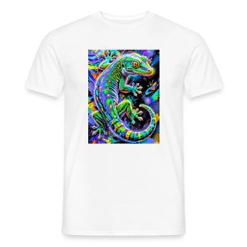 Gecko - Männer T-Shirt - Weiß - Vorne - AI Model Male 178 dark (178cm)