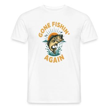 Gone Fishin Again Bass - Men's T-Shirt - white - Front - AI Model Male 178 dark (178cm)