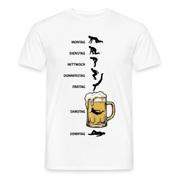 Bier Woche | Evolution | Bierbad Wochenzyklus - Männer T-Shirt - Weiß - Vorne - AI Model Male 178 dark (178cm)