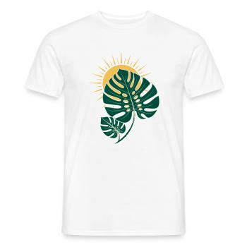 Monstera Blatt mit Sonne – Boho Botanical - Männer T-Shirt - Weiß - Vorne - AI Model Male 178 dark (178cm)