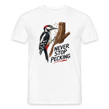 Never Stop Picking – Schwarzer Text - Männer T-Shirt - Weiß - Vorne - AI Model Male 178 dark (178cm)