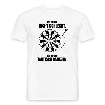 Taktisch daneben Dartspieler Ausrede Humor Spruch - Männer T-Shirt - Weiß - Vorne - AI Model Male 178 dark (178cm)