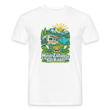 Mein Zuhause hat Räder Wohnmobil - Männer T-Shirt - Weiß - Vorne - AI Model Male 178 dark (178cm)
