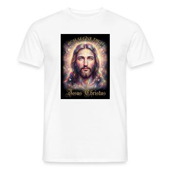 Jesus Christus Ich segne Dich - Männer T-Shirt - Weiß - Vorne - AI Model Male 178 dark (178cm)