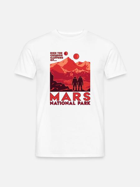 Mars-Nationalpark mit roter Berglandschaft - Männer T-Shirt - Weiß