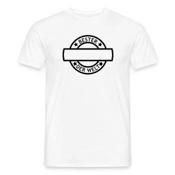 Stempel Beste ... Der Welt - Text selbst schreiben - Männer T-Shirt - Weiß - Vorne - AI Model Male 178 dark (178cm)