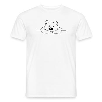 Cute Cute Cute Sad Bear Brown Bear - Men's T-Shirt - white - Front - AI Model Male 178 dark (178cm)