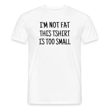 Fat - Chubby - Sport - Diet - Humor - Plump - Joke - Men's T-Shirt - white - Front - AI Model Male 178 dark (178cm)