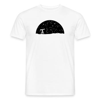 Astronomy, Telescope and stars - Men's T-Shirt - white - Front - AI Model Male 178 dark (178cm)