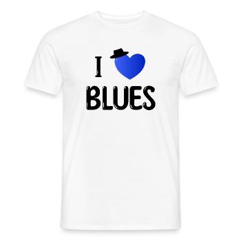 J’aime le blues - T-shirt homme - blanc - Devant - AI Model Male 178 dark (178cm)