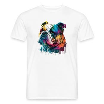 Bouledogue - T-shirt homme - blanc - Devant - AI Model Male 178 dark (178cm)