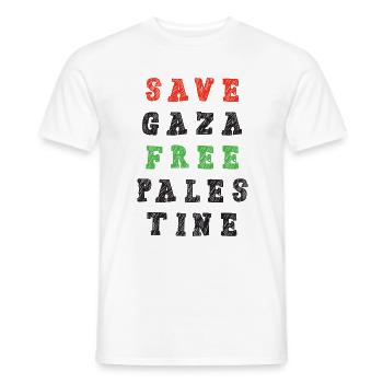Sava Gaza Free Palestine - Männer T-Shirt - Weiß - Vorne - AI Model Male 178 dark (178cm)