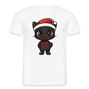 Panther Weihnachten - Männer T-Shirt - Weiß - Vorne - AI Model Male 178 dark (178cm)