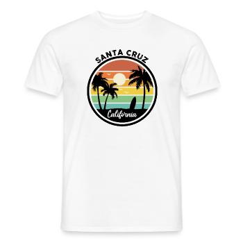 Santa Cruz Vintage CA Californien Surfer Geschenk - Männer T-Shirt - Weiß - Vorne - AI Model Male 178 dark (178cm)