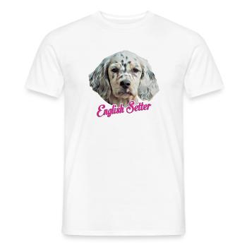 English setter - Men's T-Shirt - white - Front - AI Model Male 178 dark (178cm)