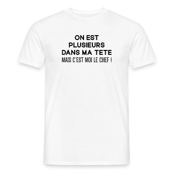 Schizophrène Schizo Folie Humour Fou Malade - T-shirt homme - blanc - Devant - AI Model Male 178 dark (178cm)