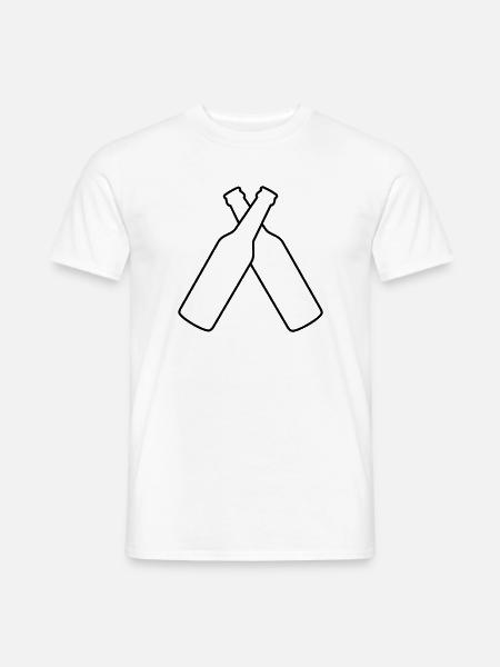 2 Bierflaschen Anstoßen - Männer T-Shirt - Weiß