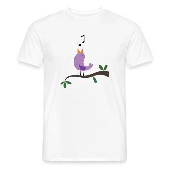 Oiseau chanteur - T-shirt homme - blanc - Devant - AI Model Male 178 dark (178cm)