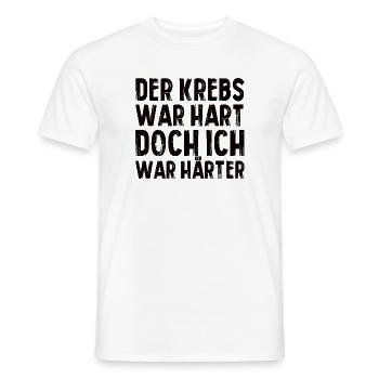 Der Krebs War Hart Doch Ich War Härter - Männer T-Shirt - Weiß - Vorne - AI Model Male 178 dark (178cm)