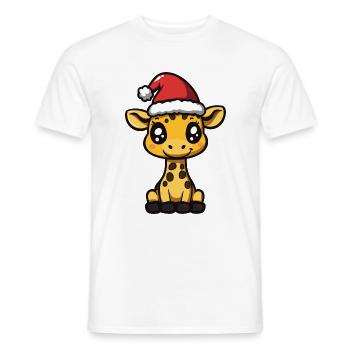Giraffe Weihnachten Christmas - Men's T-Shirt - white - Front - AI Model Male 178 dark (178cm)