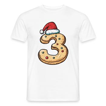 3 Zahl Weihnachten - Männer T-Shirt - Weiß - Vorne - AI Model Male 178 dark (178cm)