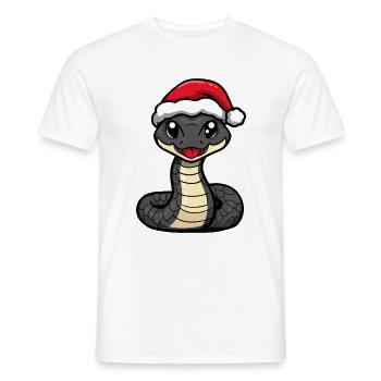 Snake Cobra Christmas Cute - Men's T-Shirt - white - Front - AI Model Male 178 dark (178cm)