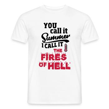 Vous appelez cela l'été, cadeau de vague de chaleur - T-shirt homme - blanc - Devant - AI Model Male 178 dark (178cm)