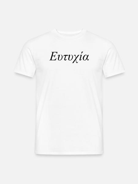 Griechisch "Glück" - Männer T-Shirt - Weiß