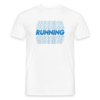 Course à pied : des vêtements décontractés pour ceux qui vivent pleinement - T-shirt homme - blanc - Devant - AI Model Male 178 dark (178cm)