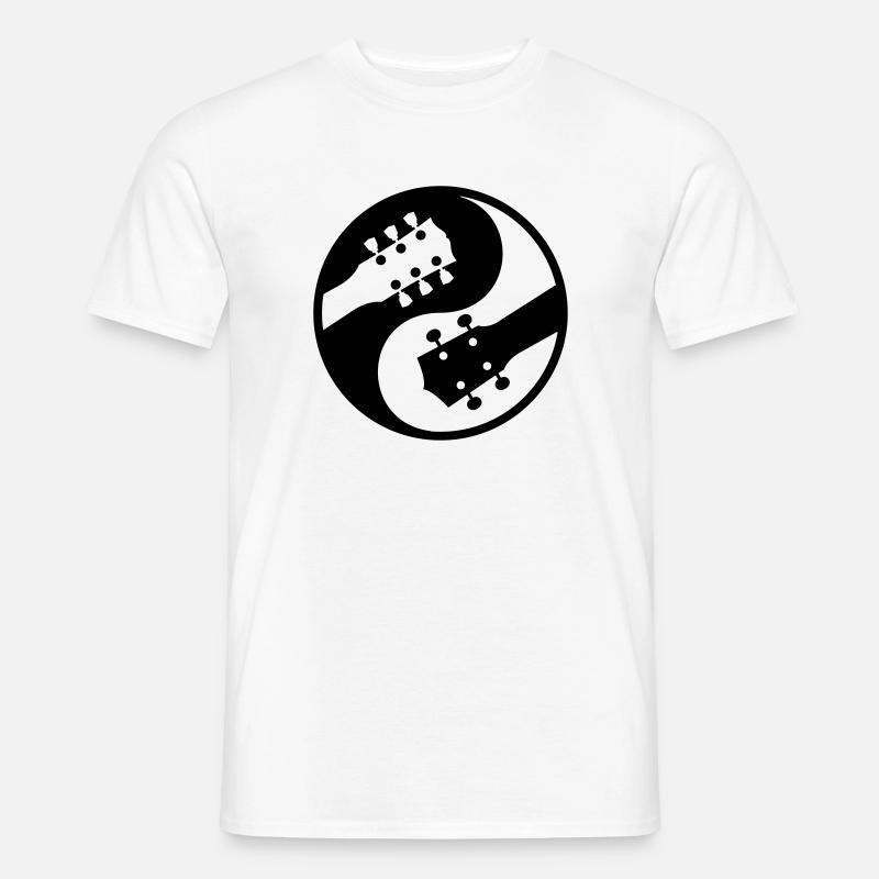E-Gitarre Ukulele vs yinyang - Männer T-Shirt - Weiß