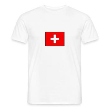Schweizer Flagge - Männer T-Shirt - Weiß - Vorne - AI Model Male 178 dark (178cm)