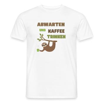 Abwarten und Kaffee trinken - Männer T-Shirt - Weiß - Vorne - AI Model Male 178 dark (178cm)