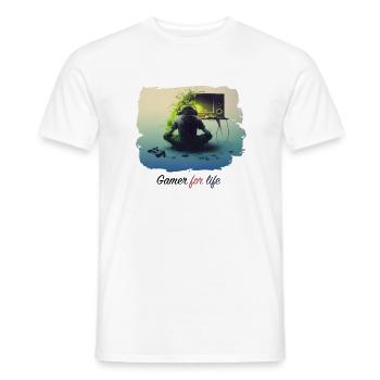 gamer for life - T-shirt homme - blanc - Devant - AI Model Male 178 dark (178cm)