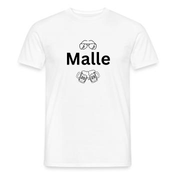 MALLE 2023 - Männer T-Shirt - Weiß - Vorne - AI Model Male 178 dark (178cm)