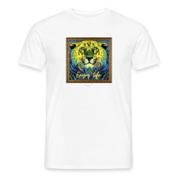 Lion - Männer T-Shirt - Weiß - Vorne - AI Model Male 178 dark (178cm)