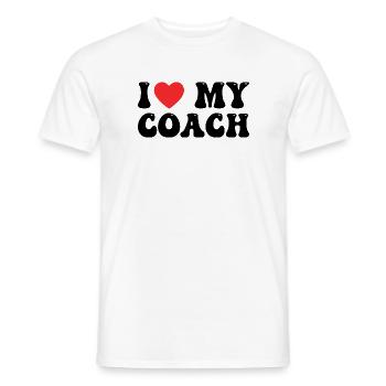 I love my coach - T-shirt homme - blanc - Devant - AI Model Male 178 dark (178cm)