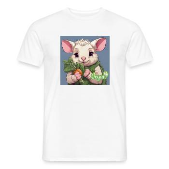 Vegan Mouse - Männer T-Shirt - Weiß - Vorne - AI Model Male 178 dark (178cm)