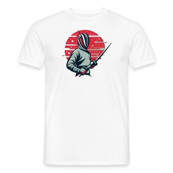 Portrait of a person fencing - Men's T-Shirt - white - Front - AI Model Male 178 dark (178cm)