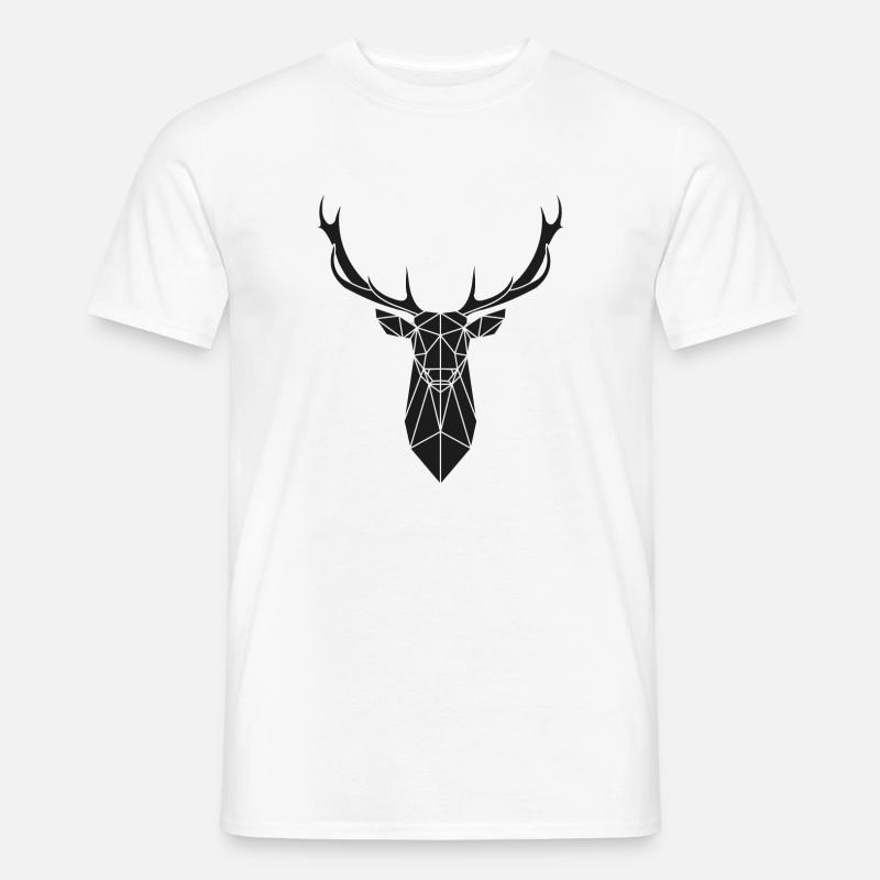 Polygon Hirsch - Männer T-Shirt - Weiß
